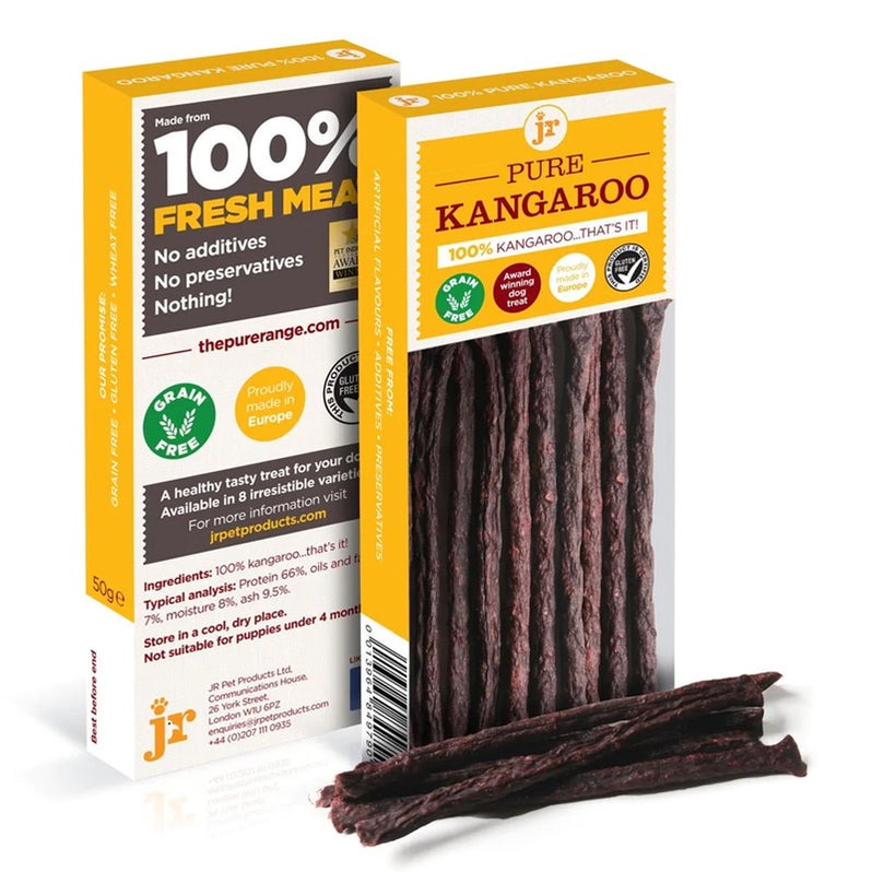 Pack of JR Pet Pure Kangaroo Sticks, 50g, made from 100% kangaroo