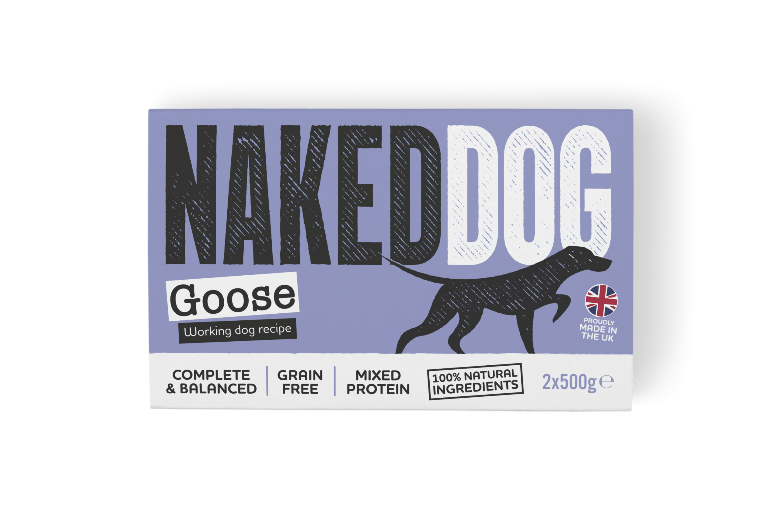 NAKEDDOG Original Working Dog Goose 2x500g, tub with lid off