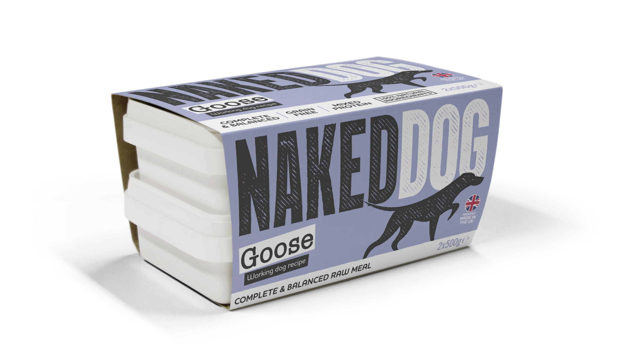 NAKEDDOG Original Working Dog Goose 2x500g, side of pack