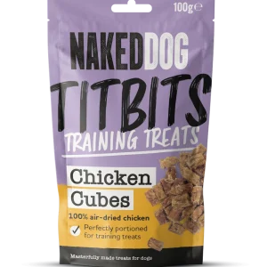 NAKEDDOG Titbits air-dried Chicken Cubes training treats 100g