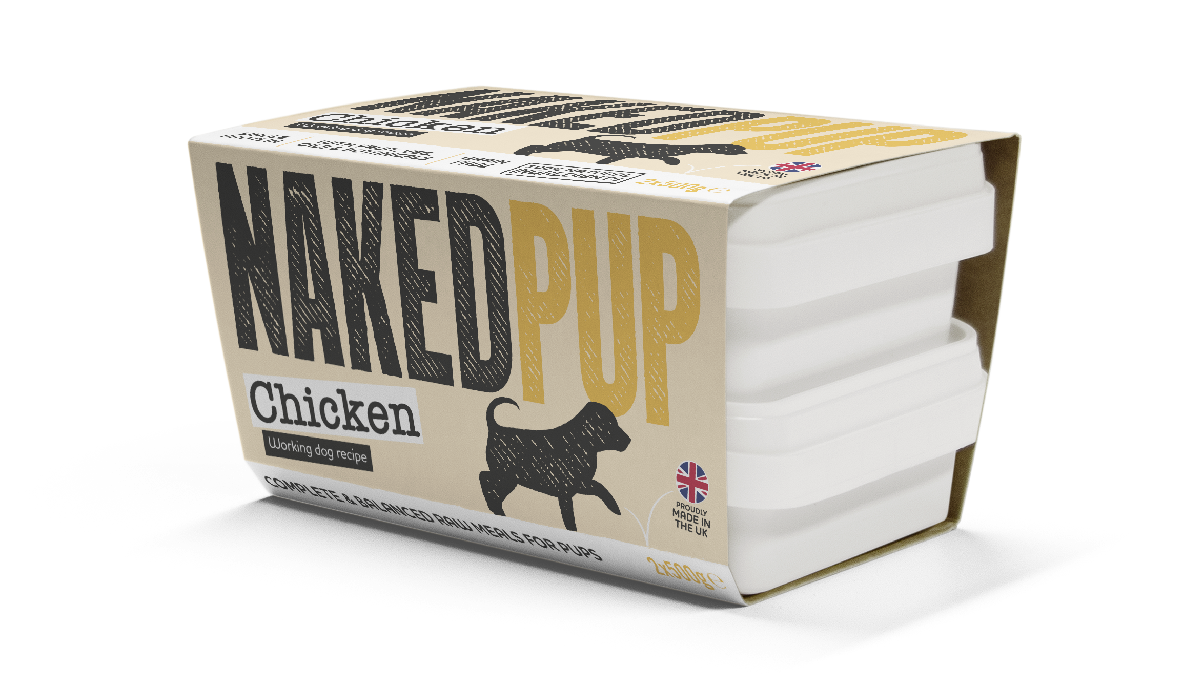 NAKEDPUP Puppy Working Dog Chicken 2x500g