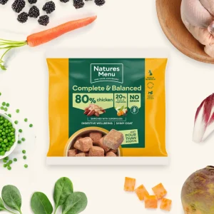 Natures Menu 80/20 Chicken Nuggets 1kg pack with chicken and fresh vegetables